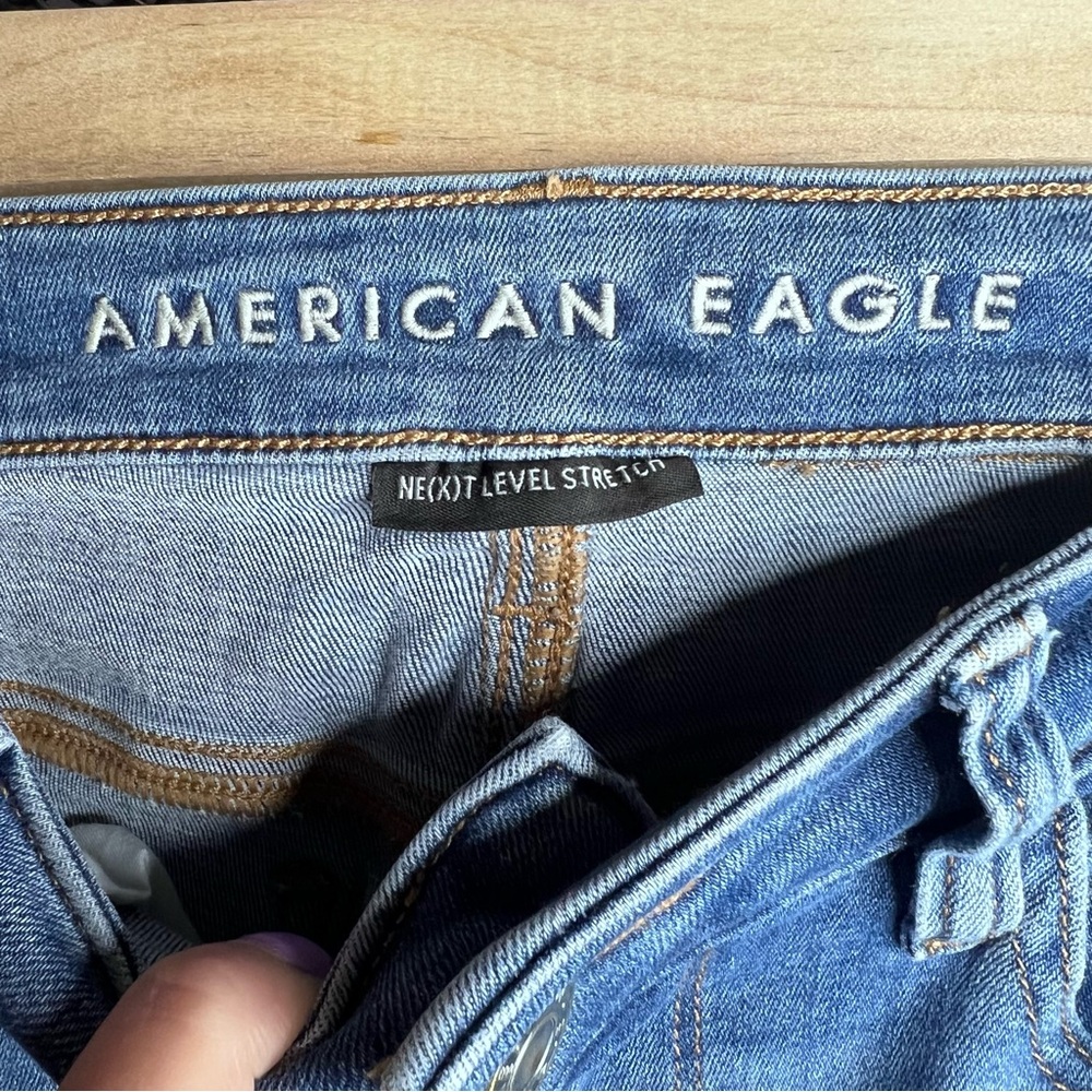 American Eagle Outfitters medium wash denim Jeggings Skinny Jeans 4 regular - Picture 3 of 5